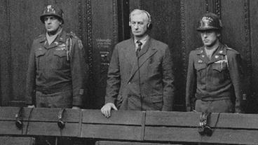 Friedrich Flick beim Nürnberger Prozess, 1947