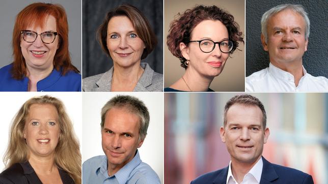 Bild: ARD/A. Reploh, Ulla Brauer, Gundula Krause, privat, rbb, Laurence Chaperon Jurymitglieder 2023: Eric Friedler, Petra Felber, Anaïs Roth, Dirk Neuhoff, Christiane Hinz, Rolf Bergmann und Oliver Köhr (von li. oben nach re. unten)