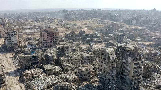 Zerstörte Häuser im Norden des Gazastreifens im Mai 2024