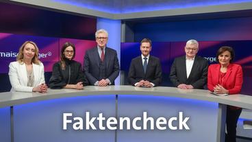 Bild: WDR/Oliver Ziebe Die Gäste (v.l.n.r.): Melanie Amann, Iris Sayram, Theo Koll, Michael Kretschmer, Joschka Fischer