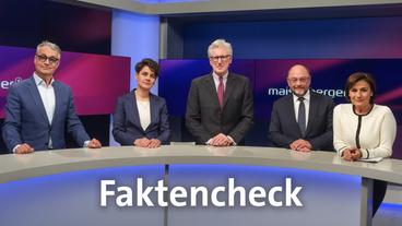 Bild: WDR/Oliver Ziebe Die Gäste (v.l.n.r.): Gabor Steingart, Anna Lehmann, Theo Koll, Martin Schulz