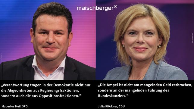 Bild: Beide WDR/Oliver Ziebe Hubertus Heil und Julia Klöckner