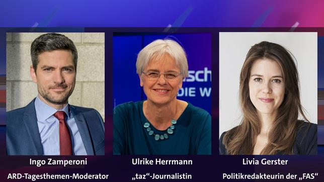 Bild: picture alliance/dpa | Axel Heimken; WDR/Melanie Grande; Svea Pöstges Ingo Zamperoni, Ulrike Herrmann und Livia Gerster