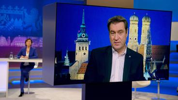 Bild: WDR/Melanie Grande Sandra Maischberger im Gespräch mit Markus Söder