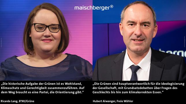 Bild: WDR/Oliver Ziebe; WDR/Melanie Grande Ricarda Lang und Hubert Aiwanger