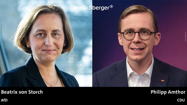 Bild: Bernd von Jutrczenka/dpa; WDR/Oliver Ziebe Beatrix von Storch und Philipp Amthor