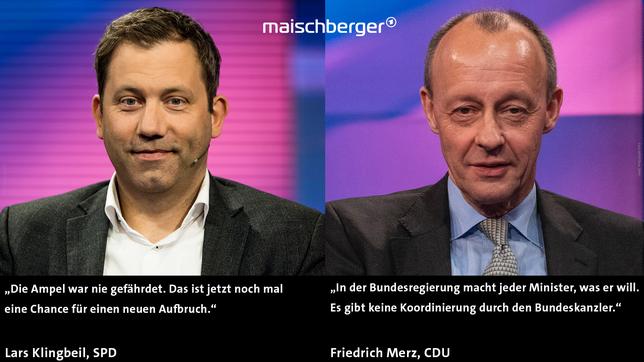 Bild: Beide WDR/Oliver Ziebe Lars Klingbeil und Friedrich Merz