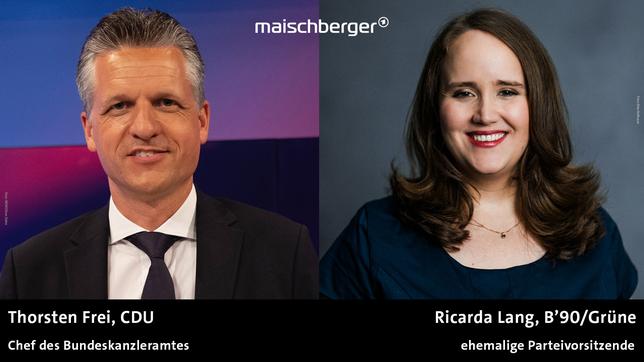 Bild: WDR/Oliver Ziebe; Elias Keilhauer Thorsten Frei und Ricarda Lang