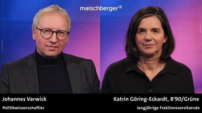 Bild: Beide WDR/Oliver Ziebe Johannes Varwick und Katrin Göring-Eckardt