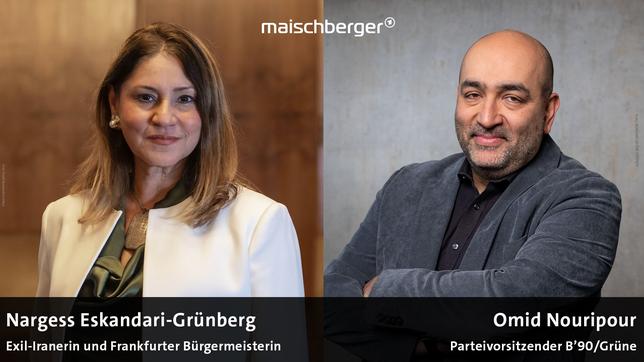 Bild: Frank Rumpenhorst/dpa; BÜNDNIS 90/DIE GRÜNEN Nargess Eskandari-Grünberg und Omid Nouripour