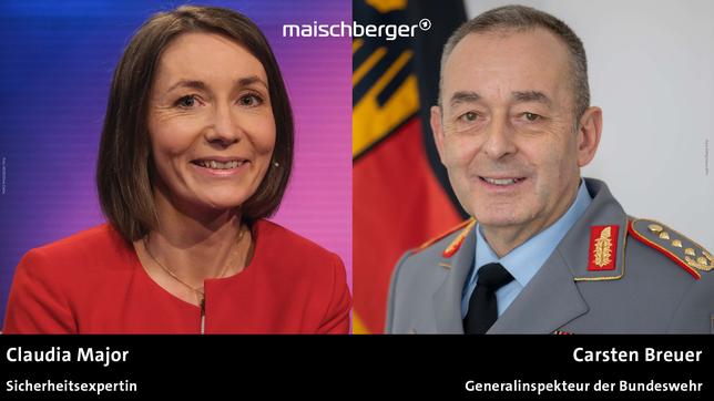 Bild: WDR/Oliver Ziebe; BMVg/Steve Eibe Claudia Major und Carsten Breuer