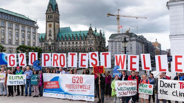 Bild: dpa Protest gegen den G20-Gipfel in Hamburg 2017