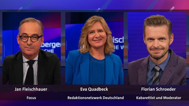 Bild: WDR/Melanie Grande; WDR/Melanie Grande; WDR/Oliver Ziebe Jan Fleischhauer, Eva Quadbeck und Florian Schroeder (v.l.n.r.)