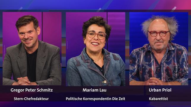 Bild: Alle WDR/Oliver Ziebe Gregor Peter Schmitz, Mariam Lau und Urban Priol (v.l.n.r.)