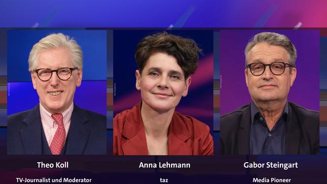 Bild: Alle WDR/Oliver Ziebe Theo Koll, Anna Lehmann und Gabor Steingart (v.l.n.r.)