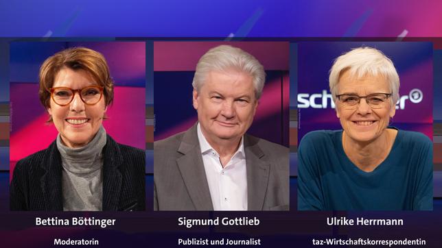 Bettina Böttinger, Sigmund Gottlieb und Ulrike Herrmann (v.l.n.r.)