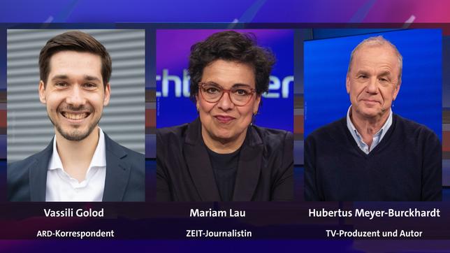Bild: WDR/Nils vom Lande/pr, WDR/Oliver Ziebe; WDR/Oliver Ziebe Vassili Golod, Mariam Lau und Hubertus Meyer-Burckhardt (v.l.n.r.)