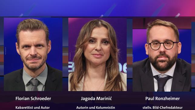 Bild: Alle WDR/Oliver Ziebe Florian Schroeder, Jagoda Marinić und Paul Ronzheimer (v.l.n.r.)