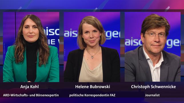 Bild: Alle WDR/Oliver Ziebe Anja Kohl, Helene Bubrowski und Christoph Schwennicke (v.l.n.r.)