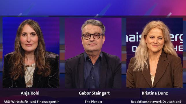 Bild: Alle WDR/Oliver Ziebe Anja Kohl, Gabor Steingart und Kristina Dunz