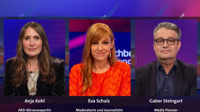 Bild: WDR/Oliver Ziebe; WDR/Melanie Grande; WDR/Oliver Ziebe Anja Kohl, Eva Schulz und Gabor Steingart (v.l.n.r.)