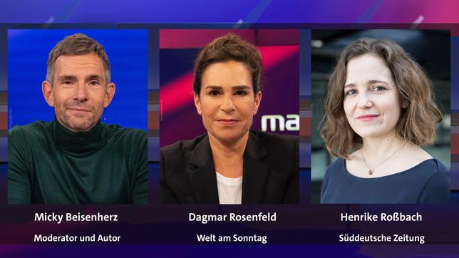 Bild: WDR/Oliver Ziebe; WDR/Oliver Ziebe; Süddeutsche Micky Beisenherz, Dagmar Rosenfeld und Henrike Roßbach (v.l.n.r.)