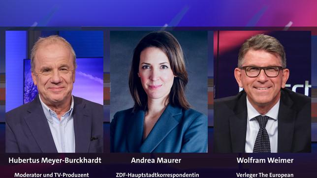 Bild: WDR/Oliver Ziebe; Klaus Fehling; WDR/Melanie Grande Hubertus Meyer-Burckhardt, Andrea Maurer und Wolfram Weimer