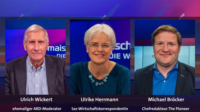 Bild: WDR/Thomas Ernst; WDR/Melanie Grande; WDR/Max Kohr Ulrich Wickert Ulrike Herrmann Michael Bröcker