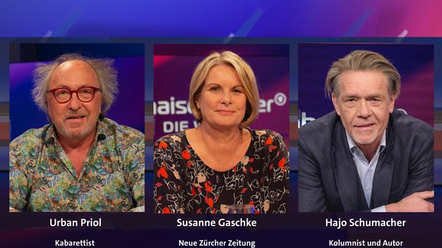 Bild: WDR/Melanie Grande; WDR/Melanie Grande; WDR/Oliver Ziebe Urban Priol, Susanne Gaschke und Hajo Schumacher (v.l.n.r.)