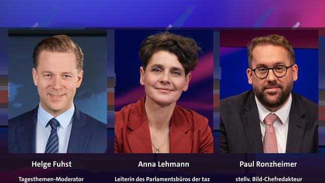Bild: NDR/Hendrik Lüders; WDR/Oliver Ziebe; WDR/Oliver Ziebe Helge Fuhst, Anna Lehmann und Paul Ronzheimer (v.l.n.r.)
