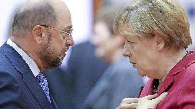 Martin Schulz und Angela Merkel