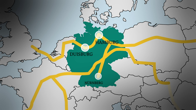 Bild: Das Erste Chinas Neue Seidenstraße soll den Handel nach Europa intensivieren. Einige der neu entstandenen Routen führen nach Deutschland. Außer in Duisburg zum Beispiel auch nach Hamburg oder Nürnberg.