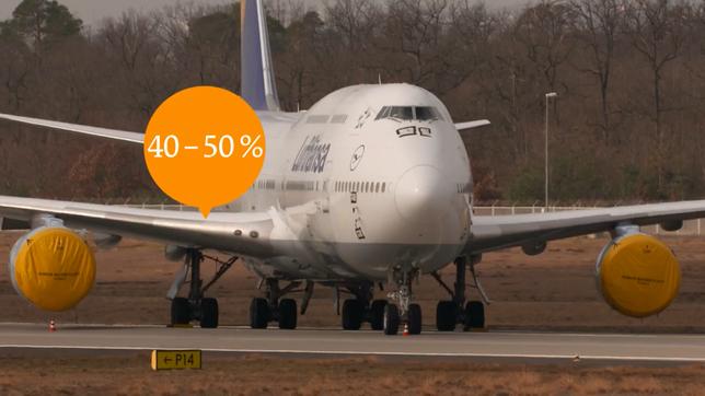 Bild: ARD Lufthansa rechnet nur mit einer Auslastung von 40 bis 50 Prozent gegenüber den Vorkrisenkapazitäten.