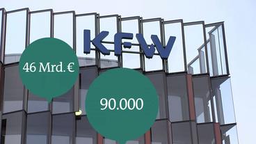 Bild: ARD KfW bewilligt Kredite in Höhe von 46 Milliarden Euro an 90.000 Unternehmen.