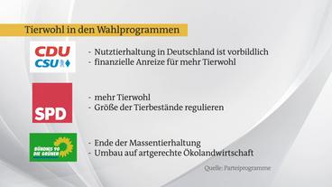 Bild: ARD Tierwohl in den Wahlprogrammen der Parteien.