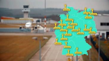 Bild: ARD Standorte der Regionalflughäfen in Deutschland.