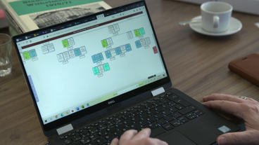 Bild: SWR Notebook-Monitor mit Stammbaum