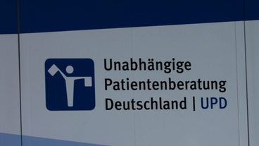 Bild: SWR Schild Unabhängige Patientenberatung