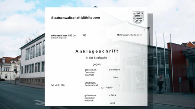 Bild: WDR Anklageschrift der Staatsanwaltschaft Mühlhausen.