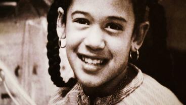 Bild: Kamala Harris Schwarzweißbild eines jungen Mädchens mit dunklen Haaren