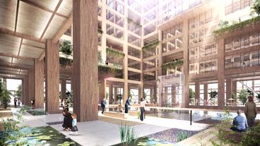 Bild: Sumitomo Forestry und Nikken Sekkei Holzhochhaus in Tokio