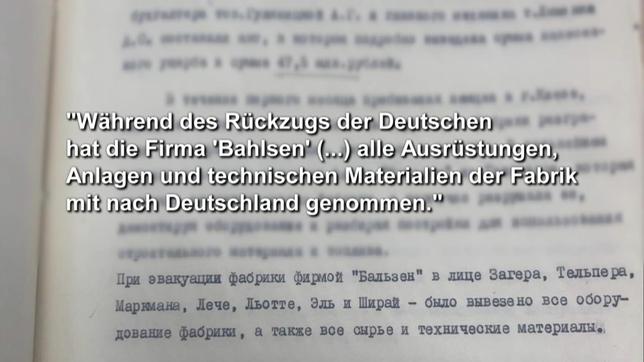 Bild: Das Erste Auszug eines Dokuments aus dem Firmenarchiv in Kiew