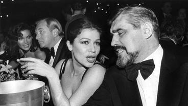 Schauspielerin Hannelore Elsner und der Schauspieler Mario Adorf, 1977.