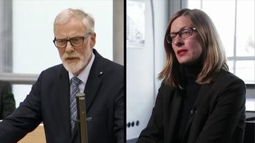 Bild: Das Erste Rainer Robra Chef der Staatskanzlei und Kulturminister von Sachsen/Anhalt und Bauhaus-Direktorin Claudia Perren