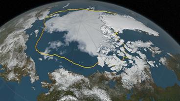 Bild: NASA's Scientific Visualization Studio Arktische Meereisbedeckung