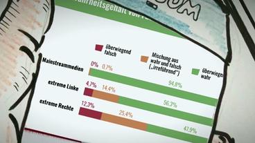 Bild: SWR Grafik zum Wahrheitsgehalt der Facebook-Inhalte