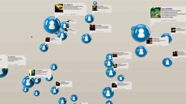 Bild: SWR Facebook-Profile fliegen auf den Betrachter zu