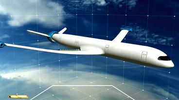 Bild: BR Flugzeug am Himmel in einer Animation