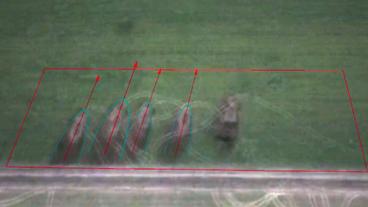 Bild: Google Earth Satellitenbilder mit Brandspuren auf einem Feld.