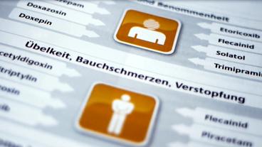 Bild: WDR Ausschnitt aus Priscus-Liste mit Aufzählung unerwünschter Nebenwirkungen